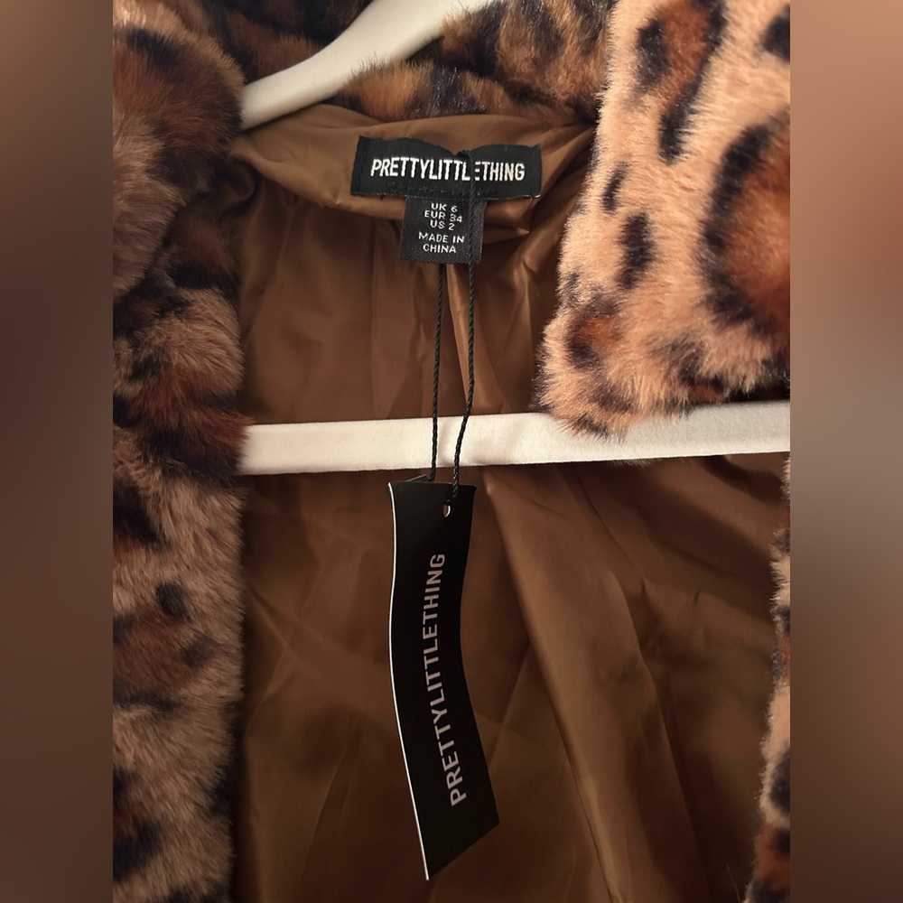 NWT pretty little thing leopard print coat! - Picture 3 of 4